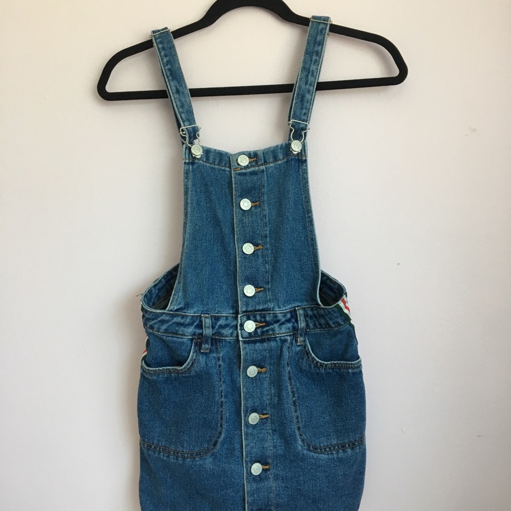 pacsun denim skirt overalls